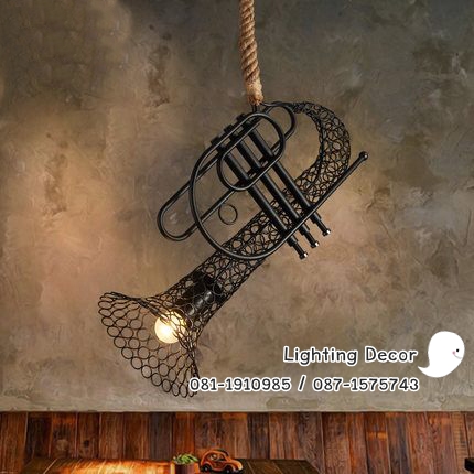 โคมไฟทรัมเป็ต โคมไฟแขวนเพดาน โคมไฟเครื่องดนตรี รูปทรัมเป็ต Trumpet lamp โคมไฟวินเทจตกแต่งบ้าน โคมไฟตกแต่งร้านดนตรี โคมไฟแต่งผับ โคมไฟแต่งร้านเหล้า โคมไฟสวย โคมไฟราคาถูก ร้านโคมไฟ จำหน่ายโคมไฟโมเดิร์น คลาสสิค 