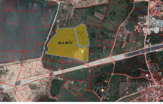 ขายที่ดิน 58 ไร่ ติดมอเตอร์เวย์พัทยา-มาบตาพุด ตัดใหม่ ทำเลดีมาก   