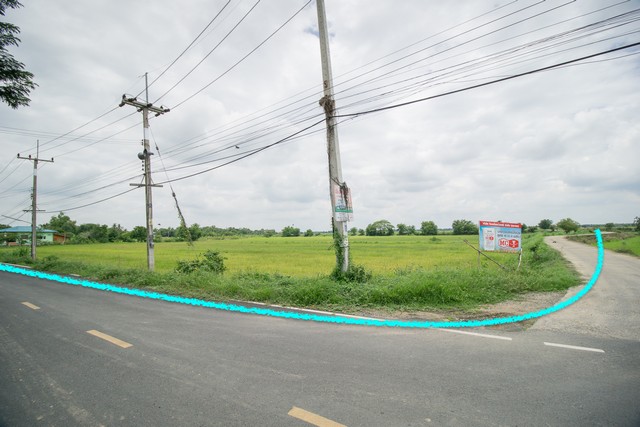 ขาย ที่ดิน ต.สำพะเนียง บ้านแพรก อยุธยา แปลงมุมถนนสวยมาก